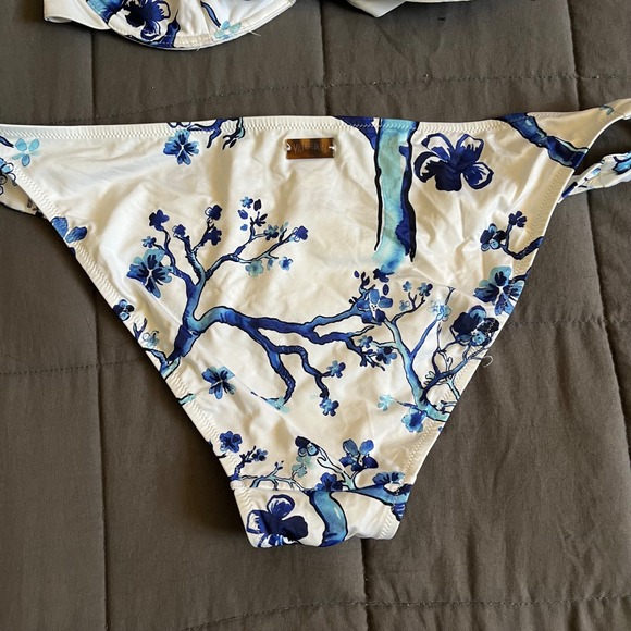 Vilebrequin Swimsuit Blue White Cherry Blossom Bikini Size Large - Picture 4 of 8